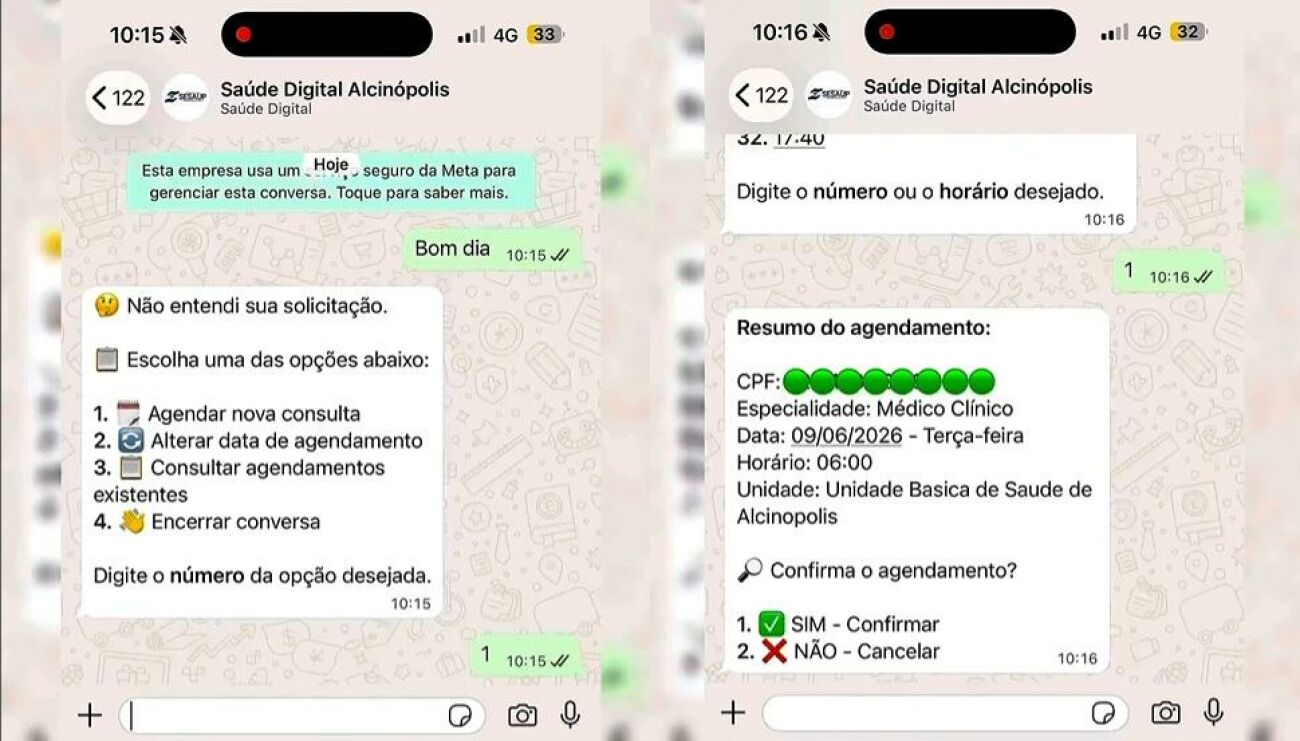 Ilustração da notícia Prefeitura de Alcinópolis anuncia agendamento de consultas via WhatsApp da MS Todo dia